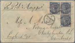 Malaiische Staaten - Straits Settlements: 1888 (30.8.), QV 10c. Slate Three Singles On Cover With Ba - Straits Settlements