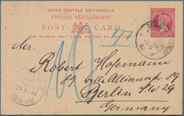 Malaiische Staaten - Straits Settlements: 1893 Postal Stationery Card 2c. Carmine Used From Singapor - Straits Settlements