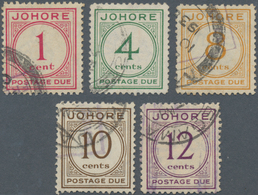 Malaiische Staaten - Johor-Portomarken: 1938 Postage Due Complete Set Of Five Used, 1c. And 10c. Wit - Johore