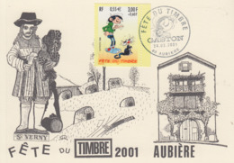 Carte  Locale  1er  Jour   FRANCE   FETE  Du  TIMBRE   AUBIERE  (63)   2001 - Giornata Del Francobollo