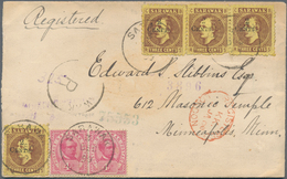 Malaiische Staaten - Sarawak: 1899 Registered Cover To Minneapolis, Minn., U.S.A. Via London, Franke - Autres & Non Classés