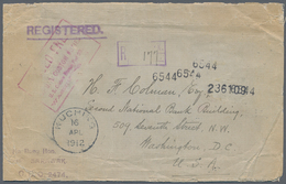 Malaiische Staaten - Sarawak: 1912, 4c Red And 8c Black/yellow Each Vertical Stripe Of Three On Reve - Other & Unclassified