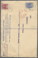 Malaiische Staaten - Sarawak: 1925, 12c Blue Postal Stationery Registered Cover With Additional Fran - Autres & Non Classés