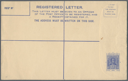 Malaiische Staaten - Sarawak: 1925, 12 C Blue Postal Stationery Registered Cover, Size "H", Unused - Sonstige & Ohne Zuordnung