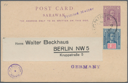 Malaiische Staaten - Sarawak: 1925: Postal Stationery Card 2c., Uprated 1c., Used As Printed Matter - Sonstige & Ohne Zuordnung