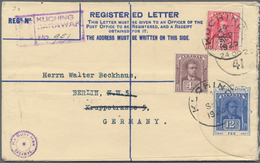Malaiische Staaten - Sarawak: 1925: Postal Stationery Registered Envelope 12c., Uprated 8c. And 4c., - Altri & Non Classificati