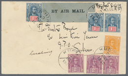 Malaiische Staaten - Sarawak: 1930, Each Three Stamps 1c Blue/carmine And 2c Lilac, 5c Yellow Mixed - Sonstige & Ohne Zuordnung