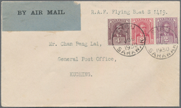 Malaiische Staaten - Sarawak: 1930, 2 C., 4 C. And 8 C. Tied "SIBU 3 JUL 1930" To Air Mail Cover To - Altri & Non Classificati