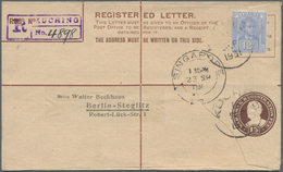 Malaiische Staaten - Sarawak: 1931: Postal Stationery Registered Envelope 15c., Uprated 12c., Used F - Autres & Non Classés