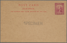 Malaiische Staaten - Sarawak: 1931-34 Four Postal Stationery Cards 'Charles Vyner Brooke' 2c Green, - Autres & Non Classés