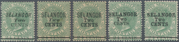 Malaiische Staaten - Selangor: 1891, "SELANGOR Two CENTS" Overprinted Complete Set Of Five Values, M - Selangor