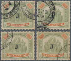 Malaiische Staaten - Selangor: 1897-1902 Judical Fiscals: Four Singles Of Selangor 'Elephants' $25 G - Selangor