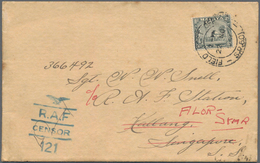 Malaiische Staaten - Selangor: 1941 R.A.F. Censored Cover To R.A.F. Station Kallang, Re-directed To - Selangor