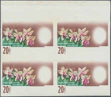 Malaysia: 1965, Orchids Set Of Seven For The Different Malayan States With BLACK OMITTED (country Na - Malaysia (1964-...)