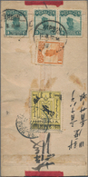 Mongolei: 1926, 40 M. Lemon/black Tied "ULAN BATOR MONGOLIA 4 II 31" To Cover In Combination With Ch - Mongolei