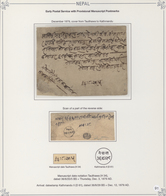 Nepal: 1879 Pre-philatelic Cover From Taulihawa To Kathmandu With Hand-written Despatch Date (3rd De - Nepal