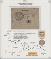 Nepal: 1908 Cover From The Nepalese Administered Court In Kerong (TIBET) To Kathmandu, With Kerong-C - Népal