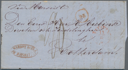 Niederländisch-Indien: 1821/1858, Group Of 3 Entire Letters From Batavia, Comprising Red Oval "BATAV - Netherlands Indies