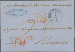 Niederländisch-Indien: 1863, Incomming Mail: Fresh Stampless Folded-envelope With Taxation "21" Chan - Netherlands Indies