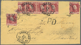 Niederländisch-Indien: 1864 KWIII. 10c. Strip Of Four Plus Two Singles Used On Cover From Ambarawa T - Indie Olandesi