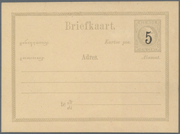Niederländisch-Indien: 1879 (ca.), Fine Black "5" Surcharge On Card Willem 12 1/2 C. Grey, Probably - Nederlands-Indië