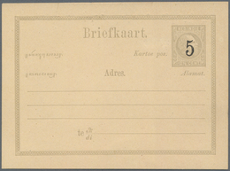 Niederländisch-Indien: 1879 (ca.), Fine Black "5" Surcharge On Card Willem 12 1/2 C. Grey, Probably - Indie Olandesi