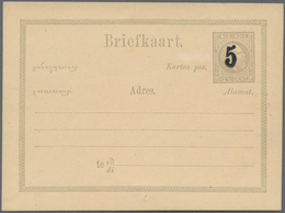 Niederländisch-Indien: 1879 (ca.), Bold Black "5" Surcharge On Card Willem 12 1/2 C. Grey, Probably - Indie Olandesi