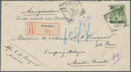 Niederländisch-Indien: 1906, Stationery Envelope 20 C. Canc. "AMBOINA 18 10 1907" Registered Inland - Nederlands-Indië