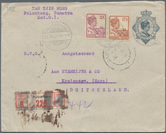 Niederländisch-Indien: 1921, Two Stationery Envelopes: Octagon 10 C Deep-gray Uprated 17½ C And 25 C - Nederlands-Indië
