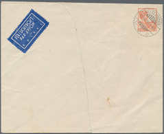 Niederländisch-Indien: 1930, Envelope With Non-value Wilhelmina Imprint In Orange Canc. "WELTEVREDEN - Nederlands-Indië