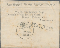 Nordborneo: 1892-99 'LION & "POSTAGE PAID/1 CENT."' C.d.s. In Black (Proud PD2) On Printed Wrapper F - Borneo Del Nord (...-1963)