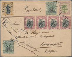 Nordborneo: 1900 Registered Cover From Sandakan To Schweinfurt, Germany Via Italian And German Railw - Bornéo Du Nord (...-1963)
