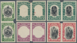 Nordborneo: 1931 Five Horizontal Pairs Of Imperf Plate Proofs, With 3c. (frame Only, With An Imperfe - Bornéo Du Nord (...-1963)