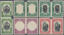 Nordborneo: 1931 Five Horizontal Pairs Of Imperf Plate Proofs, With 3c. (frame Only, With An Imperfe - Borneo Del Nord (...-1963)