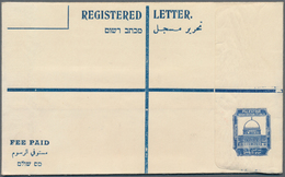 Palästina: 1929/1935, Two Unused Registered Envelopes: 13m. Blue And 13m. Bistre (this One With Rela - Palestina