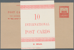 Palästina: 1932/1933, Three Unused Stationery Cards: 8m. Vermillion And 4m. Brown Purple, Both With - Palästina