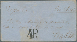 Philippinen: 1860, Cover Endorsed "4R" And "Espana / Via Suez" To Cadiz W. "SAN ROQUE 28 MAR 60" And - Philippinen