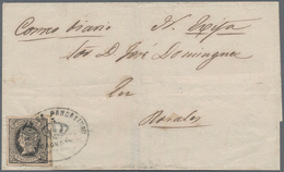 Philippinen: 1864, 3 1/8 C. Black On Folded Envelope From GUPAN To ROSALES Tied By Clear Black Oval - Philippinen