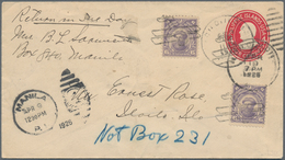 Philippinen - Ganzsachen: 1926, 4 C Red Postal Stationery Cover With Additional Franking 2x 6 C Viol - Filippine