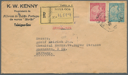 Portugiesisch-Indien: 1935-1937, Two Registered Covers From Nova Goa To Munich, Germany As 1) 1935 P - Inde Portugaise