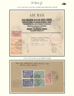 Saudi-Arabien: 1942-50, Two Pilgrim Air Mail Envelopes "AL-HAJJ" With Imprints, Postally Used From M - Saudi Arabia