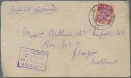 Singapur: 1937 Crash Airmail: Cover From Singapore To Glasgow Franked Straits KGV. 25c Tied By "SING - Singapur (...-1959)