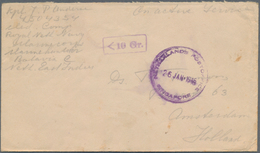 Singapur: 1946, Field Post Letter From A Dutch Soldier To Netherlands With Provisional Rubber Handst - Singapour (...-1959)