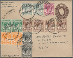 Singapur: 1948 (1st Sep.): KGVI. Small Values (1c.-6c. Plus 10c., From 1 To 4 Each) On Singapore Pos - Singapour (...-1959)