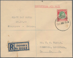 Singapur: 1948 (25th Oct): KGVI. $2 Used On First Day Cover Sent Registered To Columbia, Louisiana, - Singapour (...-1959)