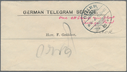 Thailand: 1907: Printed "German Telegram Service" Envelope Used In Bangkok Locally, With Red Note "O - Thailand