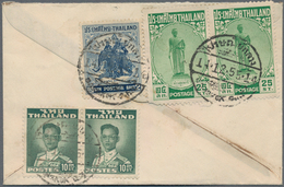 Thailand: 1937-1955 Foreign Destinations: Four Covers To Europe/USA, With 1937 Cover From TRANG To T - Tailandia