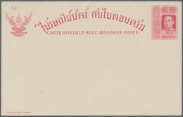 Thailand - Ganzsachen: 1912 (ca.), King Vaijravudh Stationer Card 2 S Brown., 3 S. Green Resp. Forei - Tailandia