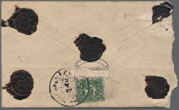 Tibet: 1912, 1/4 T. Green Tied Double Circle To Reverse Of Inland Cover, Rather Roughly Opened And P - Asia (Other)