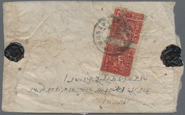 Tibet: 1933, 2 T. Red, A Horizontal Pair Tied "LASA" To Reverse Of Registered Inland Cover. Right St - Sonstige - Asien